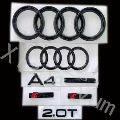 For Audi A4 Emblem Gloss Black Rings Rear Quattro 2.0T Sline 20-2024 ...