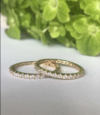 14k Solid Yellow Gold Eternity Band Stackable Ring Endless Wedding Band