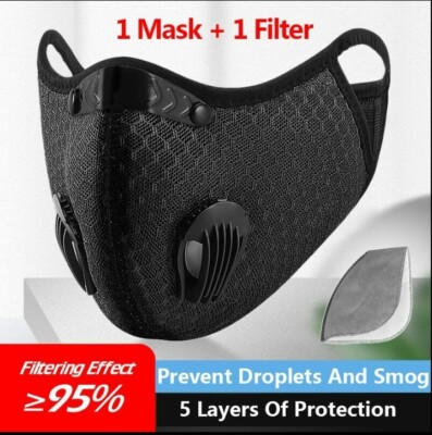 Mascarilla Protectora con Filtro de Carbón Activado Antipolvo con +10 filtros 
