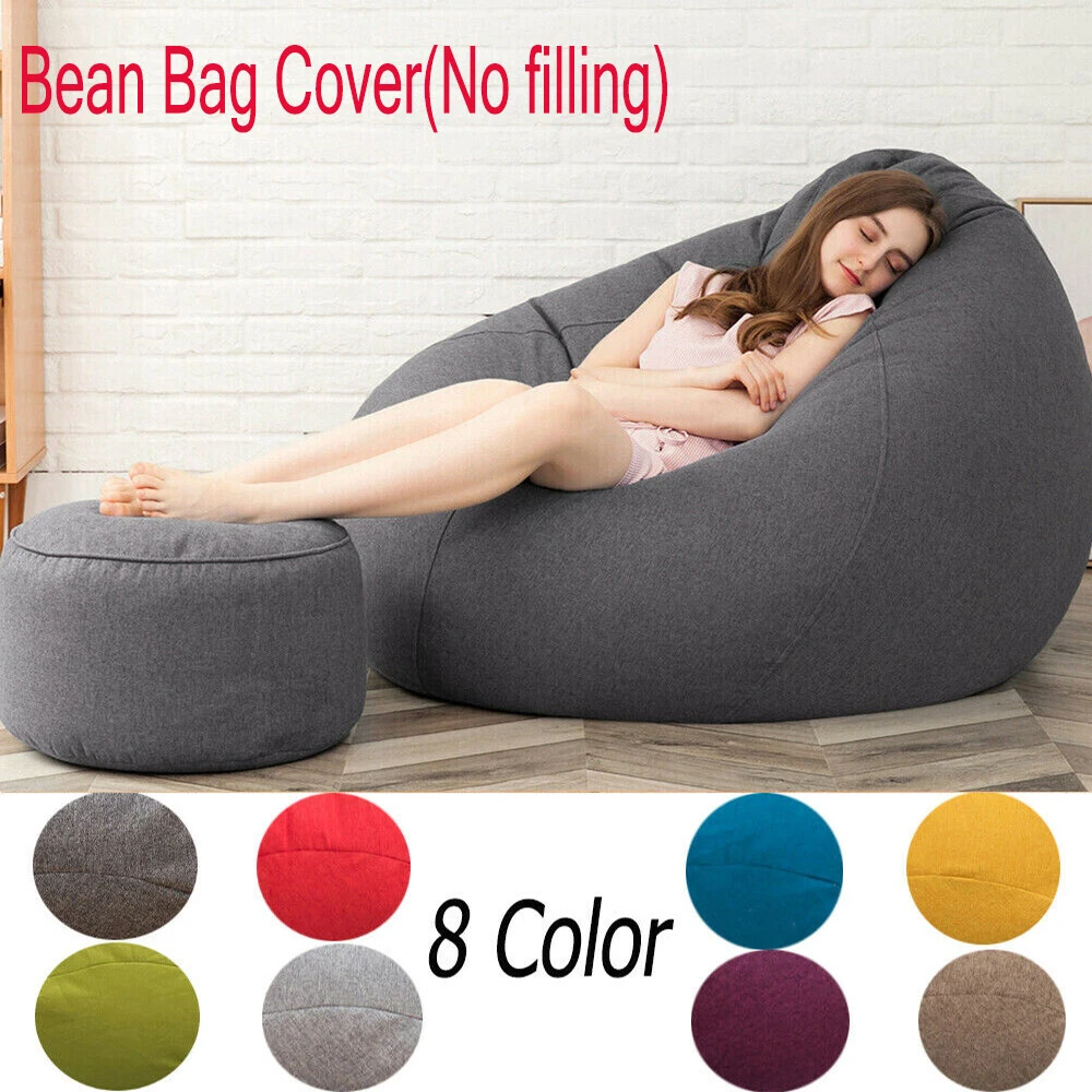 Extra Large Bean Bag Chair Sofa Cover Lazy Lounger Cushion Case Game Couch  Seat