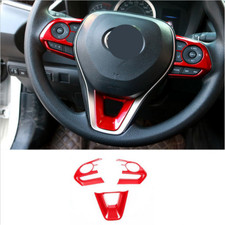 Steering Wheel Trim 3pcs For Toyota Rav4 2019-2025 Red Accessories