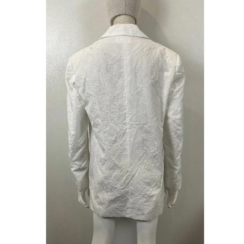 CHAQUETA ERIKA CAVALLINI OVERSIZE FLOCADA BLANCA 2 BOTONES Foto 4 de 4