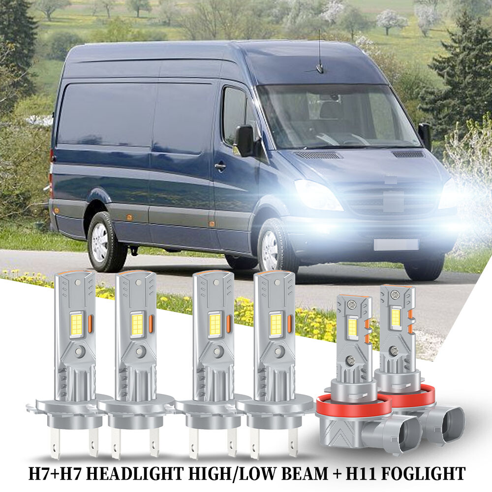 For Mercedes-Benz Sprinter 2500 3500 2011-2018 LED Lamps + Fog Lights Bulbs