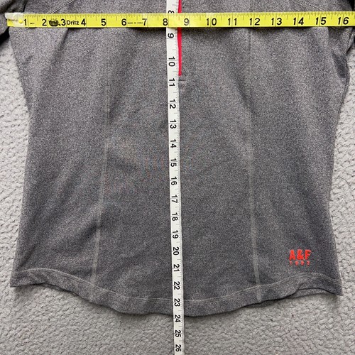 Abercrombie & Fitch Hoodie Womens Large Gray 1/2 Zip Pullover Athletic Gym Run - Picture 4 of 13