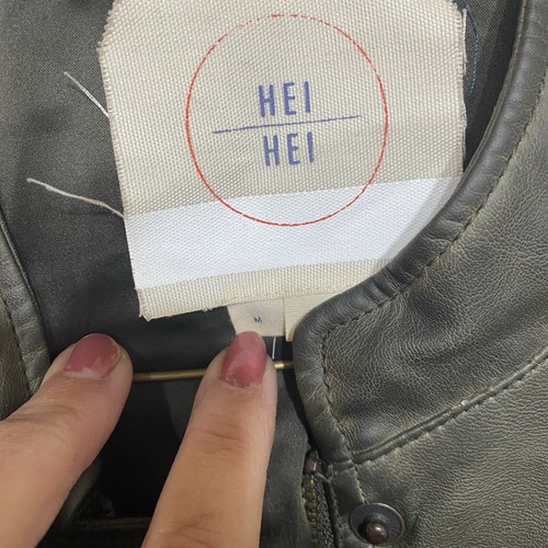 Anthropologie Hei Hei Deep Olive Faux Leather Jacket Sz Medium Vegan Zip Bomber - Picture 7 of 12