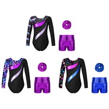 Kids Girls Leotard Performance Dancewear Ballet Dance Dance Set Gymnastics Tie