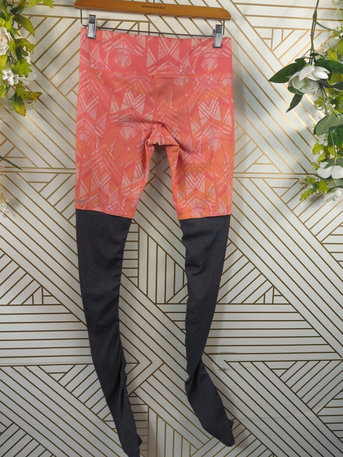 alo-yoga goddess ribbed guava indigo orange gray leggings