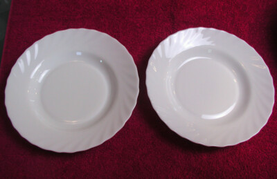 (SET(s) OF 2) Arcopal France (Trianon White) 8 7/8'' SOUP BOWLS Exc (4 set avail)