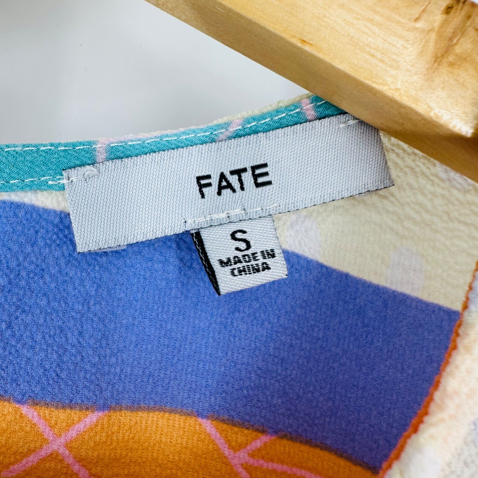 Fate Multicolor Abstract Patchwork Long Puff Slee… - image 8