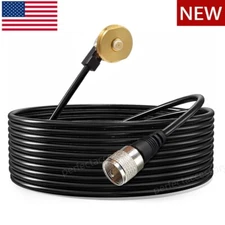 NMO 3/8" to 3/4" Antenna Hole Mount w/ PL-259 Connector 13' RG-58 Coax Cable CB