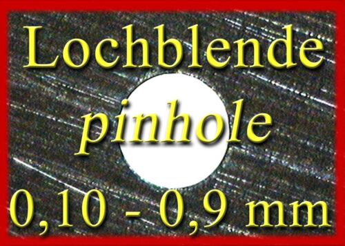Lochblende Lochkamera 0,1 - 0,9 mm  pinhole camera obscura  Sténopé  Stenopeico - Picture 1 of 1