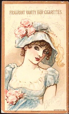 1882 Vanity Fair Cigarettes Harmless Oure Lovely Lady Victorian Trade Card