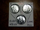 Lustrous Cartwheel Gem+ Brilliant Unc. 1943PDS Lincoln Penny 3 Coin Year Set L1