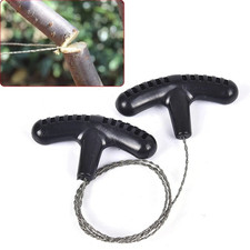 1pc Portable Stainless Steel Wire Saw Camping Hiking Survival Cutting Tool - NEW