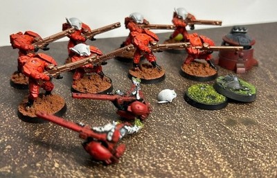 Warhammer 40k Tau Empire Fire Warriors Strike Team zusammengebaut und bemalt 