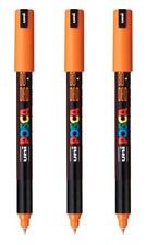3 PCS PC1MR WaterBased Paint Markers Extra Fine Tip 0.7mm Orange Pens Art