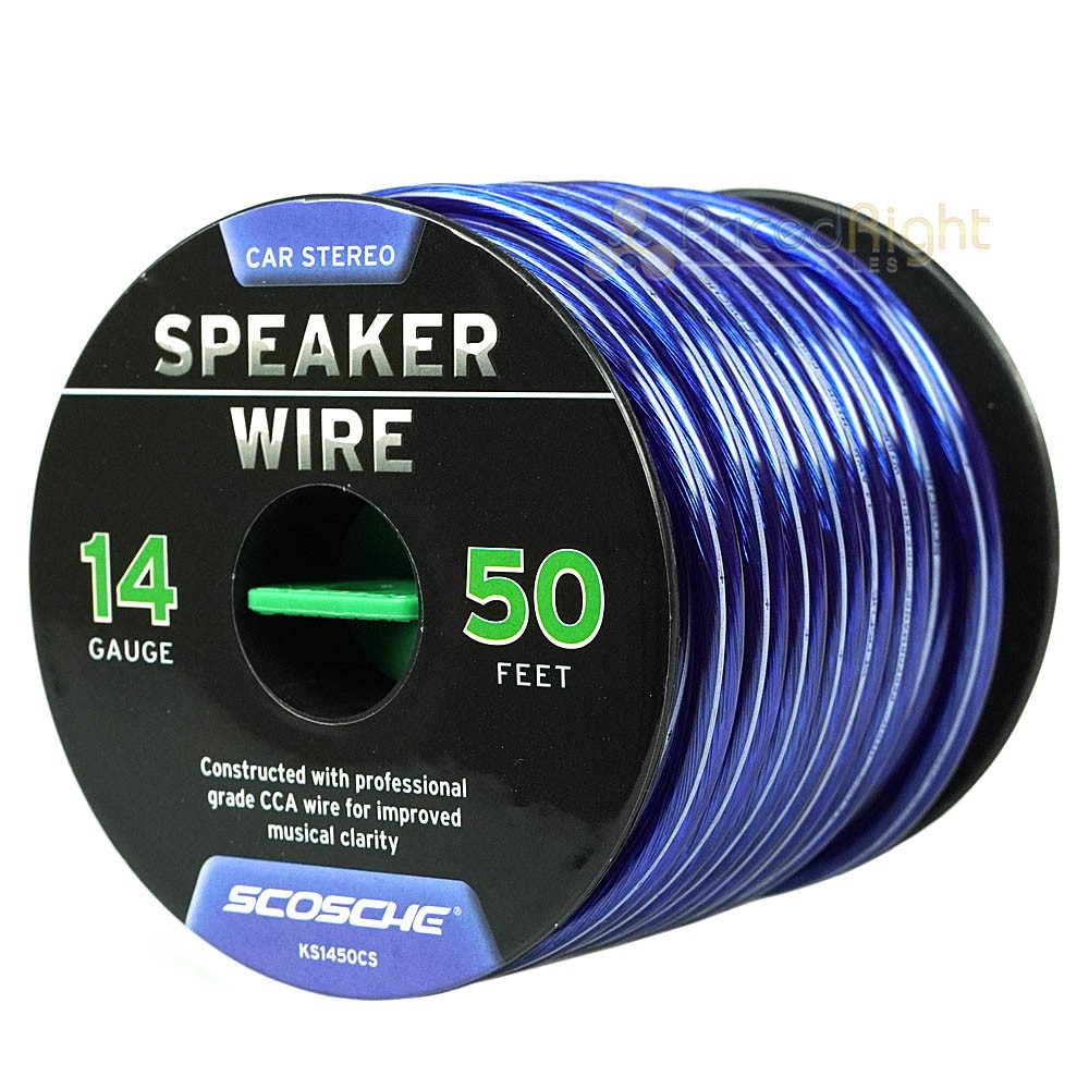 Scosche 14 Gauge 50 Ft Speaker Installation Wire CCA Car Aud