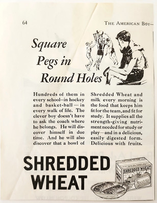 1930 Nabisco Shredded Wheat Cereal Advertisement Sports Foods National Biscuit