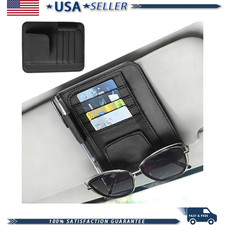 Car Sun Visor Organizer Pu Leather Visor Storage Pocket Sunglassescolor Black