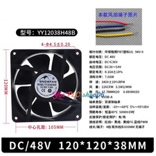 1 Pc. New YY12038H48B Server Cabinet Cooling Fan 12038 DC48V 0.40A 12CM 4Pin