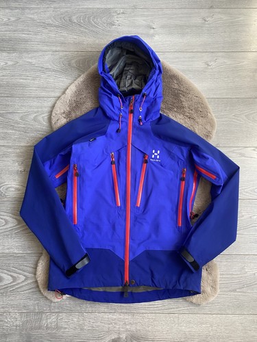 Haglofs Spinx Q Jacket Women M Blue Gore-Tex Pro Shell Hooded Waterproof Ski