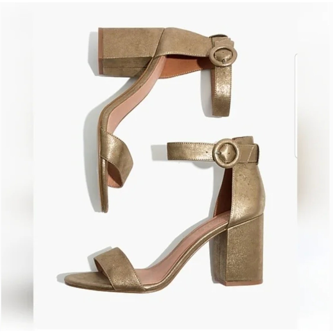 Madewell Regina Gold Glitter Sandal Pumps Size 9.5