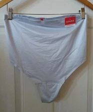 SPANX WOMEN'S OXFORD BLUE SHAPING SATIN THONG PANTY, SIZE 3X