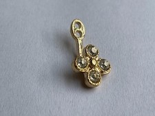 Four Leaf Clover Decorative Bead or Pendant with stones Gold Plated