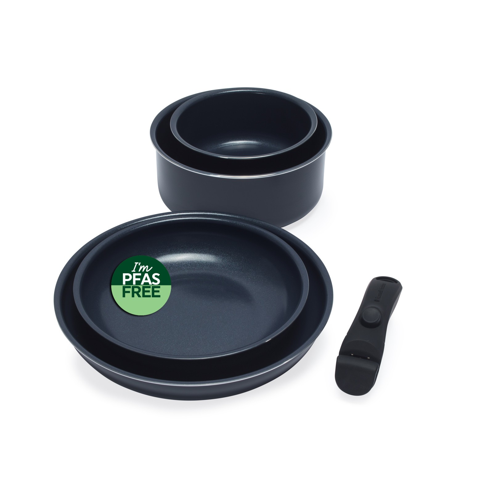Russell Hobbs Smart Clip Pot & Pan Set of 5 Detachable Handle Ceramic Non-Stick