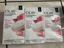 OLAY Fresh Radiance Beauty Bar Soap w/Rose Water, 6 Bars-Lot of 3=18 Beauty Bars
