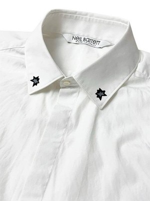 Men Neil Barrett Shirt White Cotton 36 / S / 44