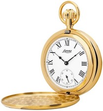 OROLOGIO DA TASCA LORENZ DOUBLE COVER MANUALE 030188BB  ROMANI ACCIAIO DORATO CA