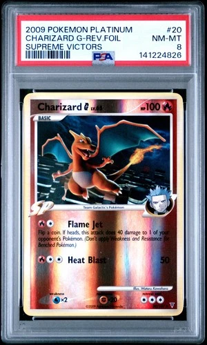 2009 POKEMON PLATINUM SUPREME VICTORS #20 CHARIZARD G-REVERSE FOIL PSA 8