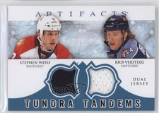 2012 Artifacts Tundra Tandems Dual Jerseys Blue Stephen Weiss Kris Versteeg 0c2