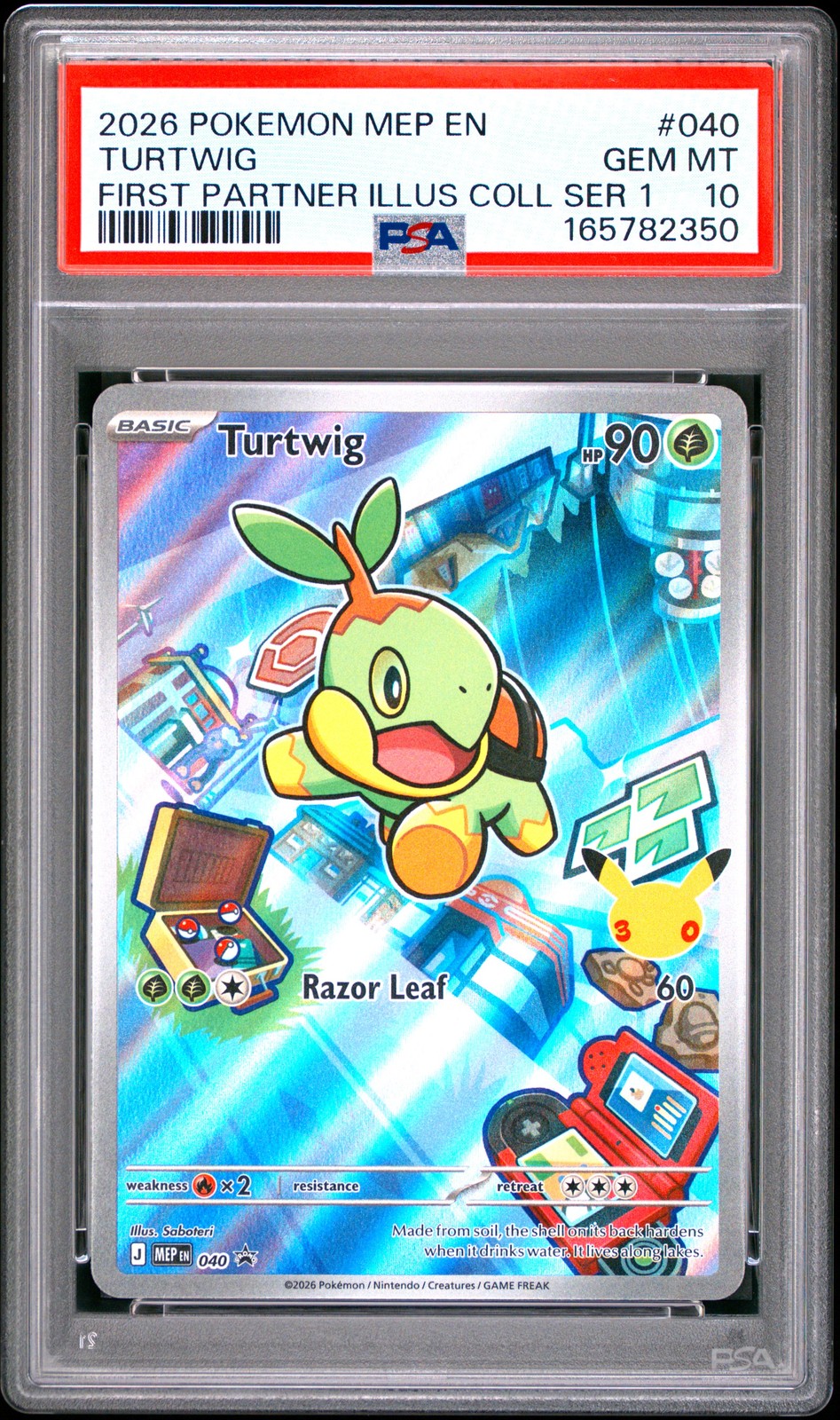 2026 POKEMON MEP FIRST PARTNER ILLUSTRATION COLLECTION #040 TURTWIG PSA 10