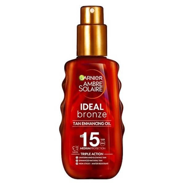 6 x Garnier Ambre Solaire Ideal Bronze SPF15 Tan Enhancing Protection Oil 150ml