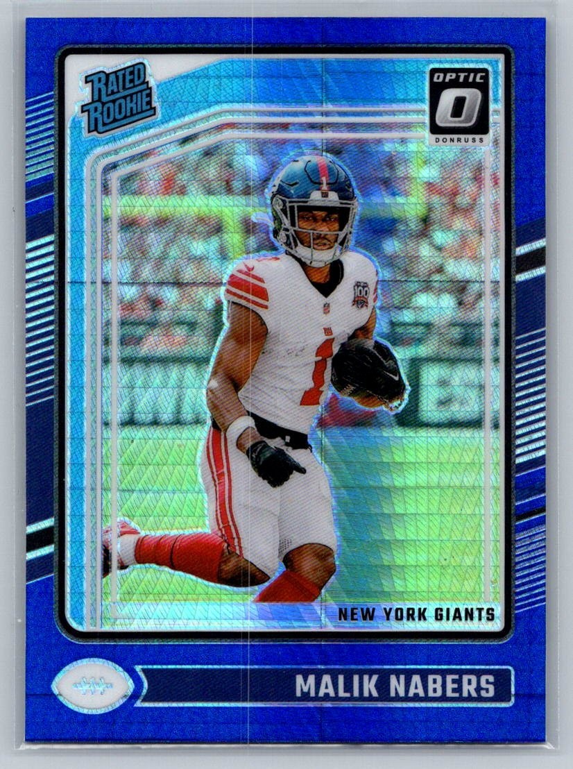 2024 Panini Donruss Optic - Rated Rookie Malik Nabers #271 Blue Hyper Prizm (RC)