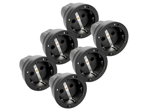 Greate 6X Schuko Kupplung IP44 Aussenbereich Mit Knickschutz - Gummi Kupplung-image
