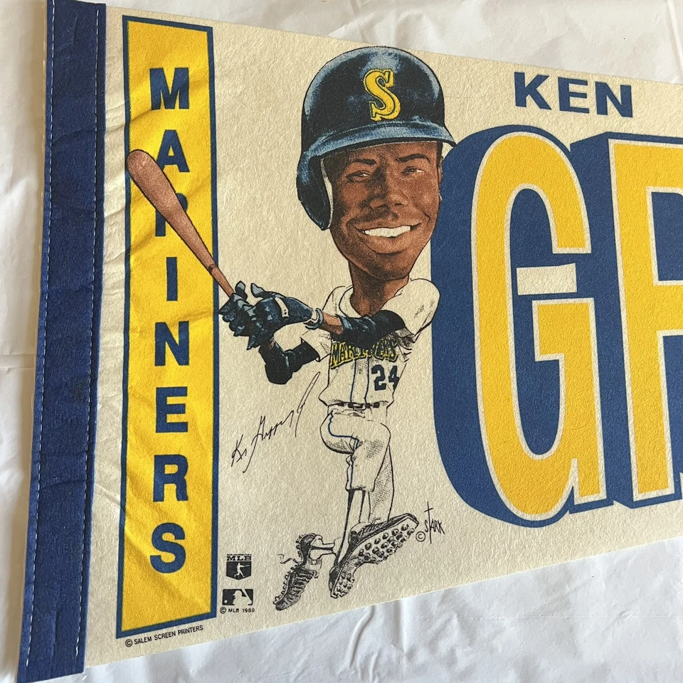 复古 Ken Griffey Jr #24 西雅图水手队 MLB 棒球全尺寸毛毡 Pennant — 第 2/4 张图片