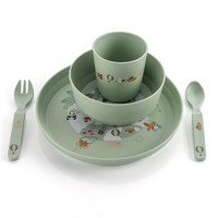 Reer Kindergeschirr Set Little Explorer | Biokunststoff | 5-Teilig | Bpa-Frei
