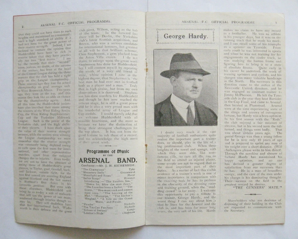 ARSENAL v HUDDERSFIELD TOWN 1925/1926 *Excellent Condition Football Programme* - Image 3 of 4