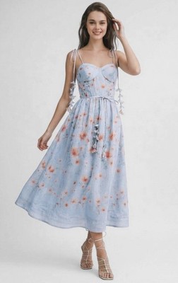 BEAUTIFUL UNIQUE DRESS FLORAL BLUE