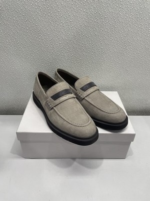 Brunello Cucinelli Embossed Slip-On Loafers Women's US 9, Gray