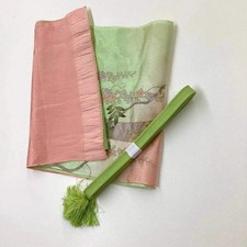 3471 Japanese Kimono Accessory Vintage Obiage and Obijime 2-piece Set Silk