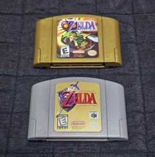 Legend of Zelda N64 Lot - Ocarina of Time & Majora's Mask Gold Holo - Excellent!