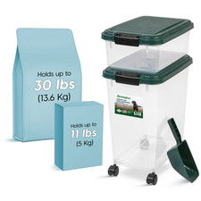 Remington, 41 Lbs. Airtight Pet Food Container  Dog  Cat Food Storage Bin  Tr