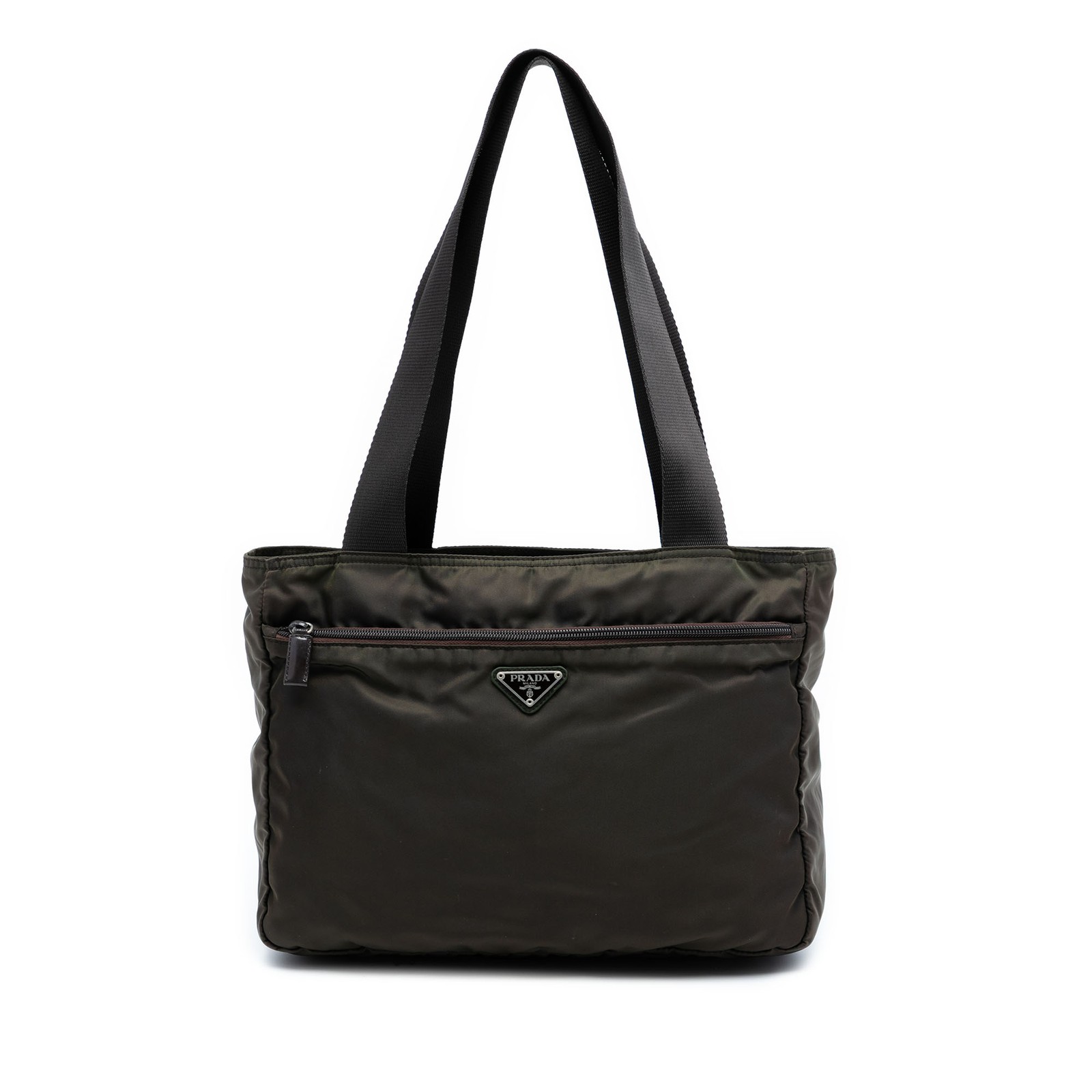 Authenticated Prada Tessuto Tote Dark Green Nylon Fabric