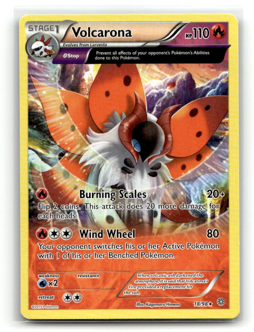 Volcarona 18/98 Rare Ancient Origins Pokemon LP