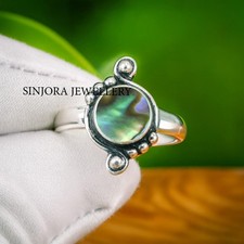 Abalone Shell Gemstone 925 sterling silver handmade Gift Ring US size 5 to 13