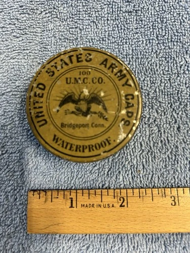 CIVIL WAR MUSKET CAP TIN… UMC CO. RARER/ NICE…